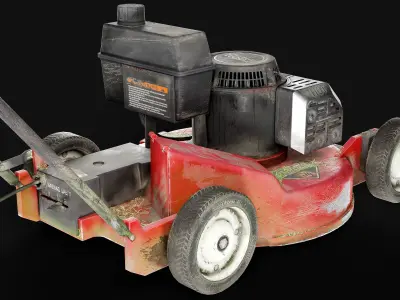 Vintage Lawn Mower Toro Low-poly 3D model