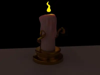 Stylized candle 3D model
