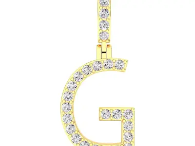 Alphabet G-letter single row pendant 3D print model