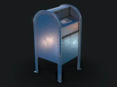 Mailbox metal mail box Low-poly 3D model
