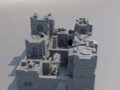 Desert Baazar District  Tabletop Terrain 28 mm 3D print model