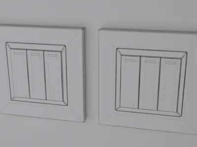 Retrotouch RTS2005 Mechanical Light Switch 3 gang 3D model