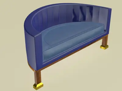 Hemicircle modern middle sofa Low-poly 3D model