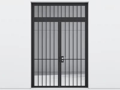 Aluminium door 38 3D model