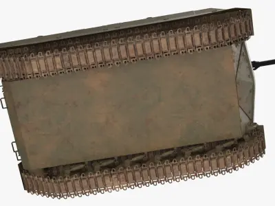  Uran-9 Armed Ground Unit with Muddy Tracks Green Used Rigged 