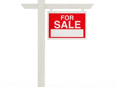 Real Estate For Sale Notice Sign Board 3D model