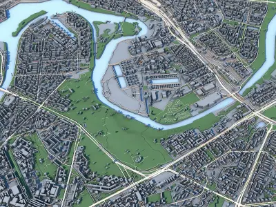 Part of Moscow City Russia 2 3D model