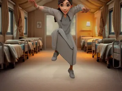 Caregiver Character in Cozy Clinic Style Low-poly 3D model