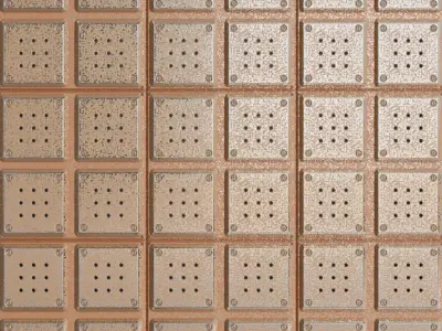 Grunge Sci-Fi Metal Panel Transparent PBR Seamless Texture