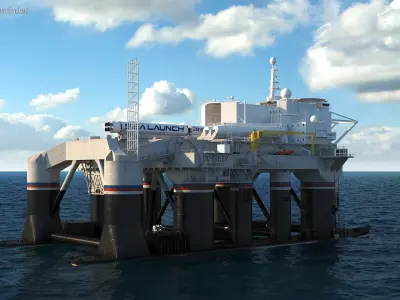  Odyssey Offshore Sea Launch Platform with Zenit 3SL Rocket 