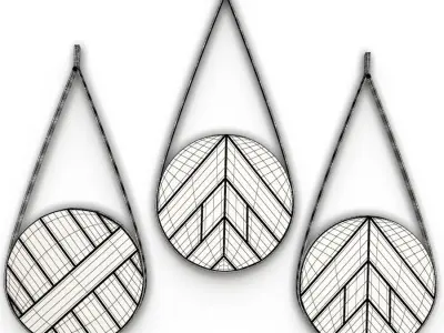 Circle Wooden Wall Decoration 3D model