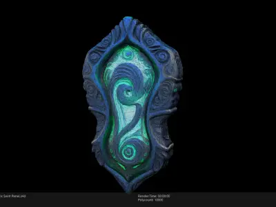 Low Poly Stylized Mystic Swirl Panel Low-poly 3D model