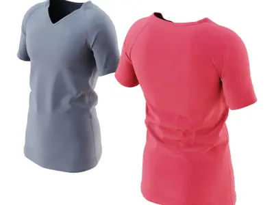 Mens gray and red t-shirt 3D model