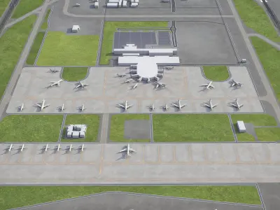 Antalya Airport - AYT Low-poly 3D model