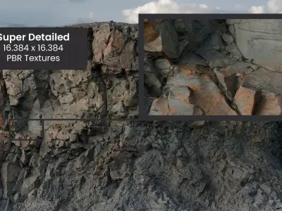 Sharp Cliff Scans PBR 3D Model Pack