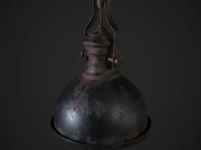 Industrial Ceiling Lamp Low-poly 3D model