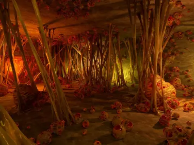 Biomass webs Low-poly 3D model