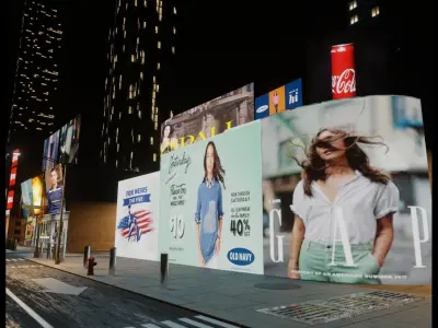 Billboard City NEW YORK TIMES SQUARE - Hollywood bkvd 3D model