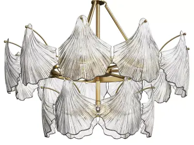 STEFANI chandelier made of glass and brass Low-poly 3D model