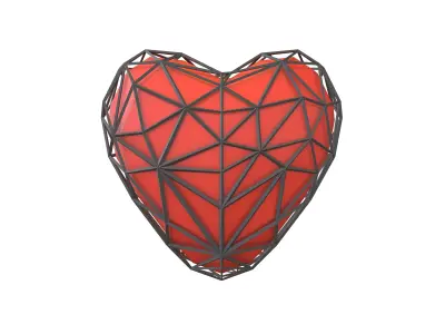Stylish Heart V4 012 Low-poly 3D model