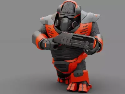 ALIEN TROOPER rigged - animated character 3D model