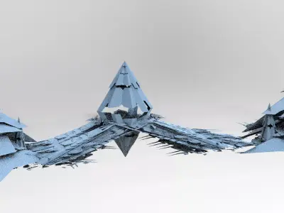 Amon Ra Sci fi Pyramid bridges 3  3D model
