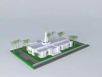 LDS.Temple Hermosillo, Sonora. Templo Mormon Mexico. 72nd. op... Free 3D model