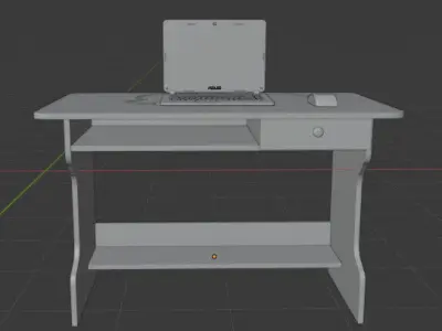Laptop and table low-poly Low-poly 3D model