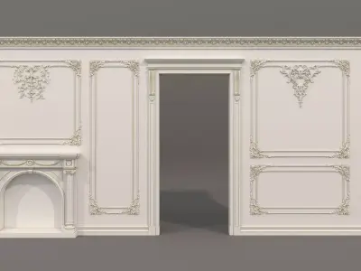 Wall Molding in Classic French style 46 3D model