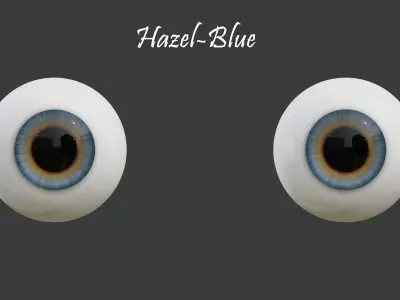 8 Semi-Realistic Cartoon Eyes Pack with 4k Textures Low-poly 3D model