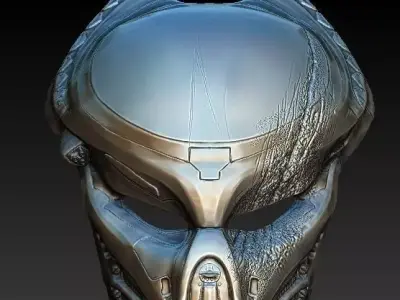 Fugitive Predator damaged bio mask 3d model 3D model