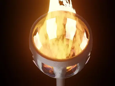 Torchs two lit torches Free 3D model