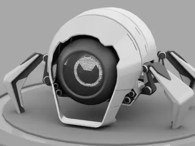 Spider robot rigged - animated character 3D model