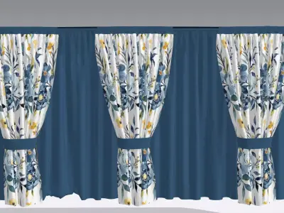 Curtain Low-poly 3D model