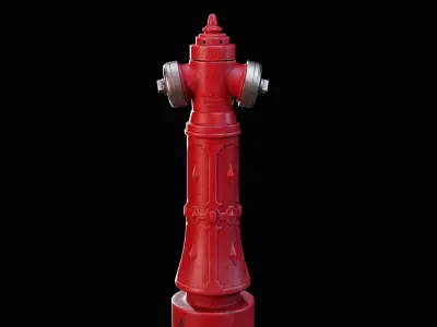 Urban Fire Hydrant Pack - Game Ready PBR Low-poly 3D model