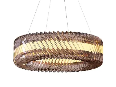 HELIX circular pendant light made of glass and metal 3D model