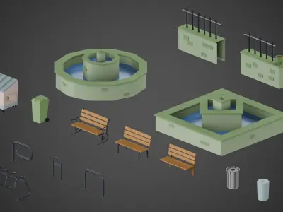 ParkProps Low-poly 3D model