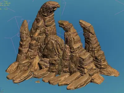 Battlestar - Desert Bizarre Boulders 03 3D model