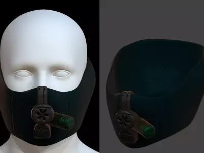 Gas mask helmet 3d model scifi Low-poly  Low-poly 3D model