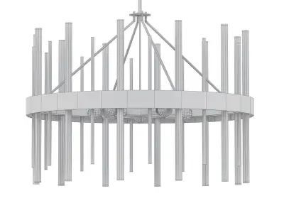 Orrizo 6 modern chandelier with gold rods 3D model