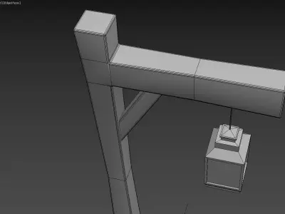 Street Lamp Old Low-poly 3D model