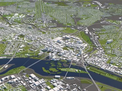 Richmond Virginia USA 50x50km 3D model