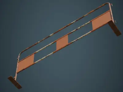 Crowd Barrier 4B Low-poly 3D model