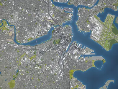 Boston Low-poly 3D model