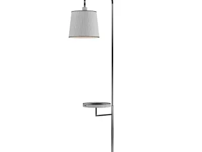 Scandinavian style floor lamp with table and USB charging 3D model