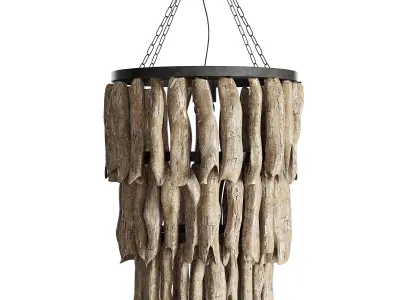 Wood  chain  lamp n1 3D model