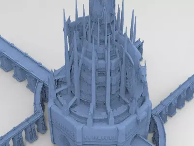 Medieval Lion Tower Grand castle 1  3D model