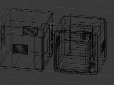 Two - Lowpoly-Old Television 3d Model-Game-Ready Low-poly 3D model