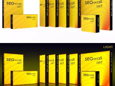 SEGwall set POP UP exhibition light box Low-poly 3D model