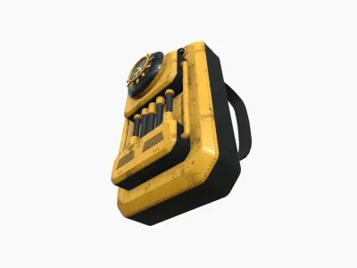 SciFi Backpack I02 Yellow - Fashion Character Design Low-poly 3D model